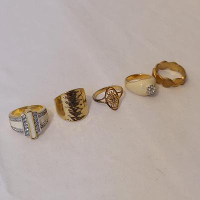 Five 14K/18K Gold Plated Rings (P-BBL)