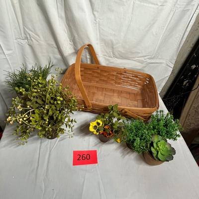 Longaberger basket w/ greenery