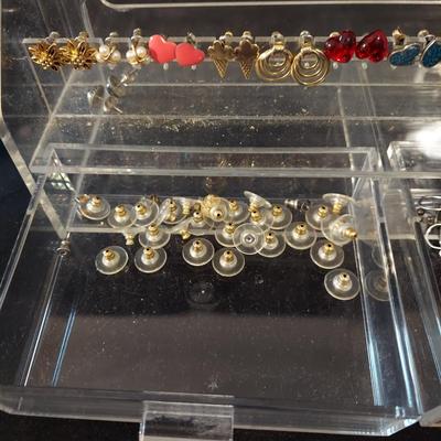 Post Back Earrings w/ Acrylic Storage Containers (P-BBL)