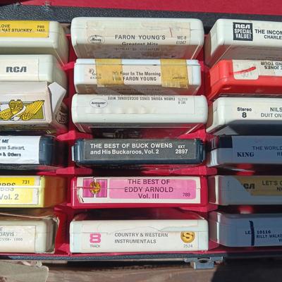 CLASSIC COUNTRY MUSIC ON 8-TRACK TAPE IN LOCKING BOX