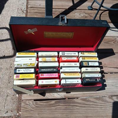CLASSIC COUNTRY MUSIC ON 8-TRACK TAPE IN LOCKING BOX
