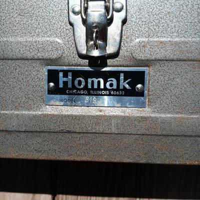 HOMAK METAL TOOL BOX WITH A VARIETY OF HAND TOOLS