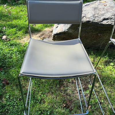 Fabulous Italian Made Counter Stools Leather and Stainless