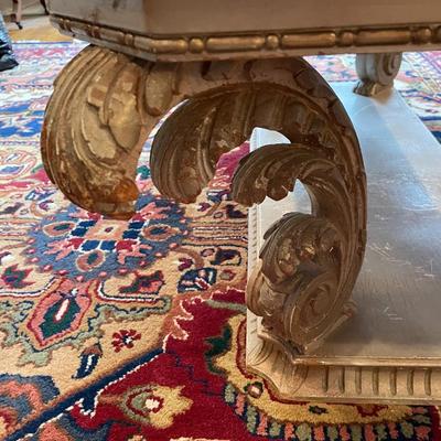 Antique Ornate Gold Coffee Table