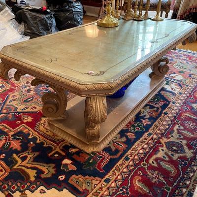 Antique Ornate Gold Coffee Table