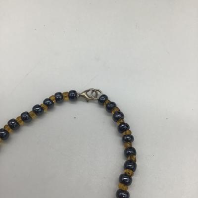 Textile bead necklace