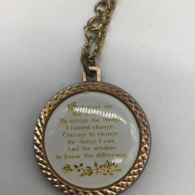 Serenity prayer necklace pendant