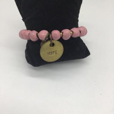 Pink hope beaded bracelet