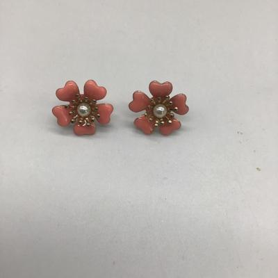 Coral flower earrings