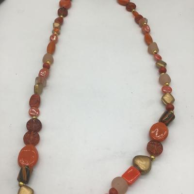 Vintage long orange necklace