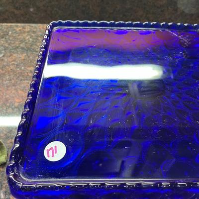 Square Cobalt Blue Cake Plate