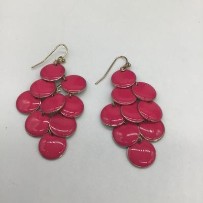Hot pink dangle earrings