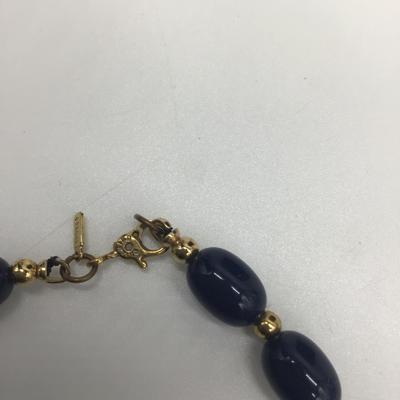 Antique monet navy blue necklace