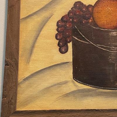 Original Tom Roddy Oil on Canvas Fruit Basket Still Life