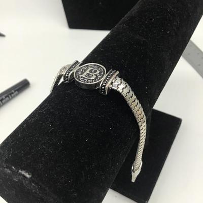 Letter B silver toned bracelet