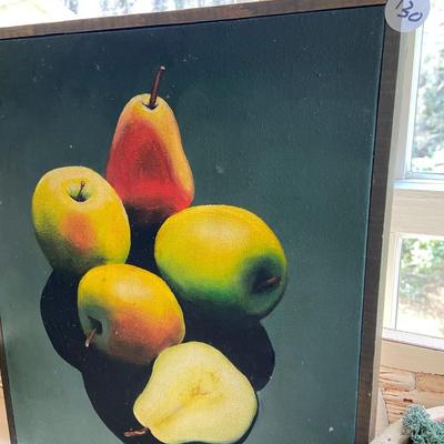 Framed Original Tom Roddy Fruit Still Life Oil on Canvas Portrait and Decorative Fruit Trees