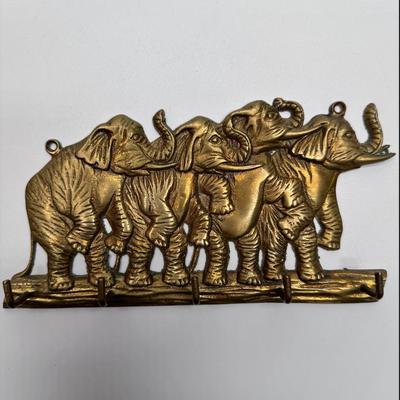 Brass Elephant Key Holder