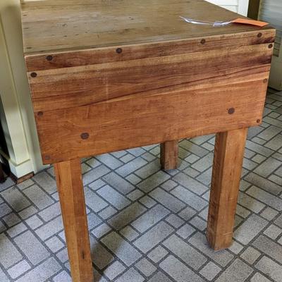 Vintage wooden butcher block table