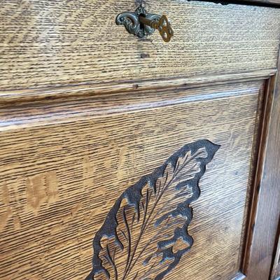GORGEOUS Antique Tiger Oak Secretary Desk