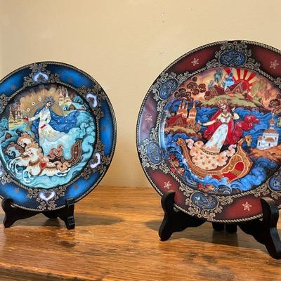 Set of Two Bradford Exchange Collector Plates: Russian Seasons
