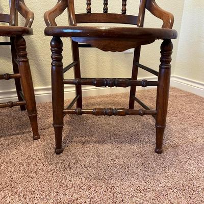 4 BEAUTIFUL WALNUT? ARM CHAIRS WITH CANE SEATS
