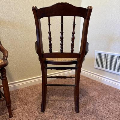 4 BEAUTIFUL WALNUT? ARM CHAIRS WITH CANE SEATS