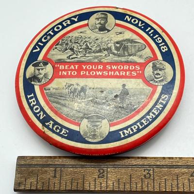 LOT 2K: Antique WWI Victory Commemorative Paperweight - Bateman Manufacturing Iron Age Implements