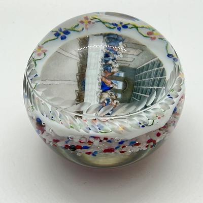 LOT 11K: Vintage 1964 Baccarat Pope John XXIII Glass and Sulfide Paperweight w/ Original Box & Other Religious Paperweights