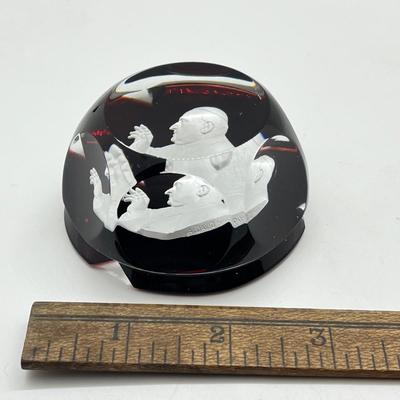 LOT 11K: Vintage 1964 Baccarat Pope John XXIII Glass and Sulfide Paperweight w/ Original Box & Other Religious Paperweights