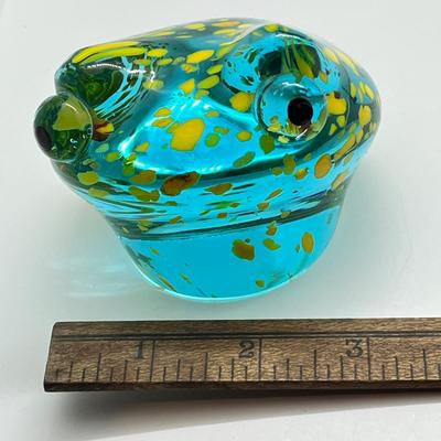 LOT 13K: Handblown Glass Paperweights - Mushroom, Frog & Turtles