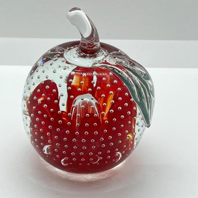 LOT 35K: Handblown Glass Paperweights - Large Murano Pear & More
