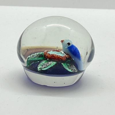 LOT 36K: Bird Themed Glass Paperweights