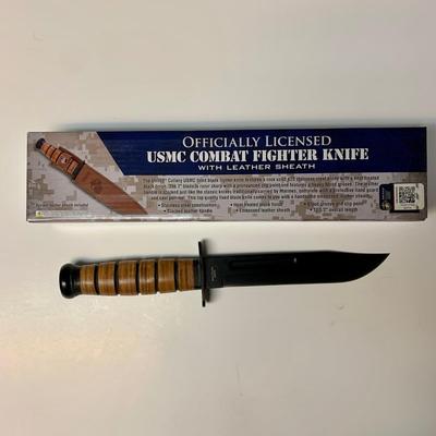 LOT 45 B: USMC Combat Fighter Knife W/ Sheath, Trump 