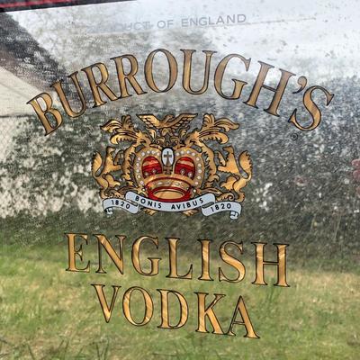 LOT 49 B: Burrough's English Vodka Mirrored Bar Sign & Wolfschmidt Vodka Mirrored Tray