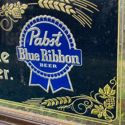 LOT 53 K: Pabst Blue Ribbon Mirrored Bar Sign