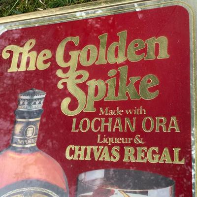LOT 59 K: Johnnie Walker Red, Laird's Applejack, & Chivas Regal Mirrored Bar Signs
