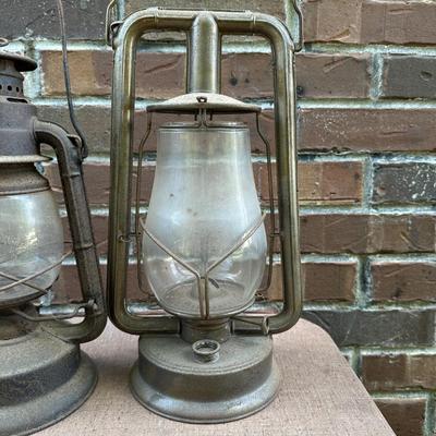 LOT 66P: 4 Vintage Dietz Glass Lanterns