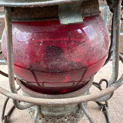 LOT 68P: 2 Vintage Adlake Kero Red Glass Railroad Lanterns