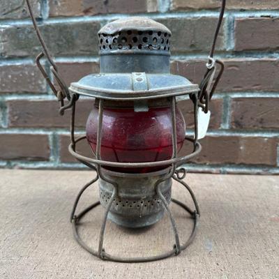 LOT 68P: 2 Vintage Adlake Kero Red Glass Railroad Lanterns