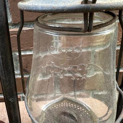 LOT 69P: 2 Vintage Adlake Kero Clear Glass Railroad Lanterns & 2 Dietz Lanterns