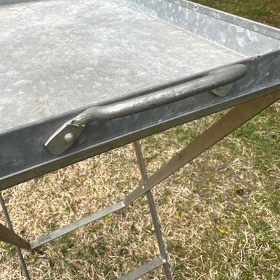 LOT 73P: Galvanized Folding Tray Table