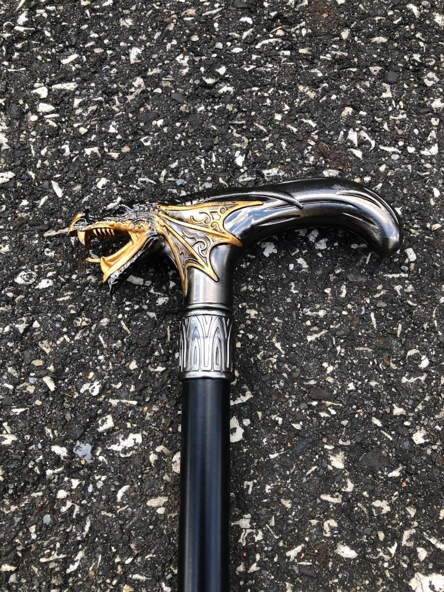 LOT 158L Dragon Head Hidden Dagger / Knife Cane & Other Canes