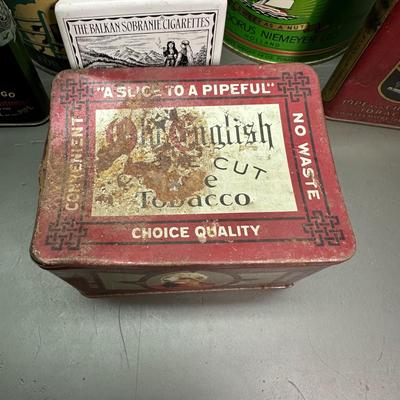 LOT 299B: Vintage Tobacco Tins/Containers - Velvet, Sail, Kentucky Club & More