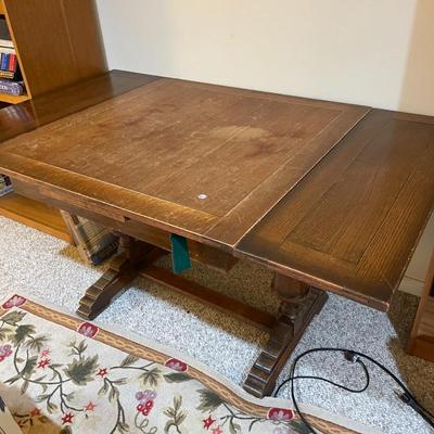 Vintage Slide Leaf Oak Table