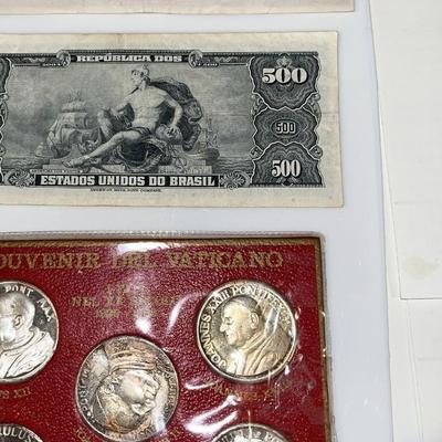 Foreign & Domestic Paper Money & Coins Papal ?/Vatican