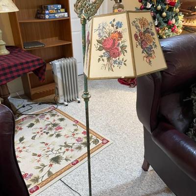 Antique Floral Floor Lamp.
