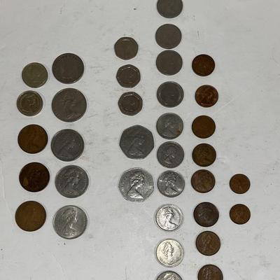 Mixed Lot of Foreign Coins Bronze Tokens