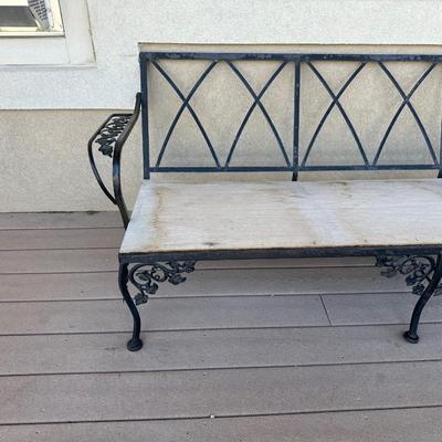 WROUGHT IRON PATIO COUCH WITH CUSHIONS