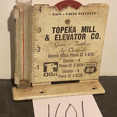 Vintage Topeka Mill and Elevator Rain Gauge