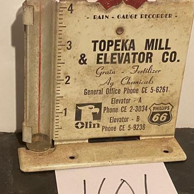 Vintage Topeka Mill and Elevator Rain Gauge